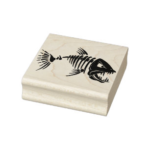 Fish Skeleton Rubber Stamp