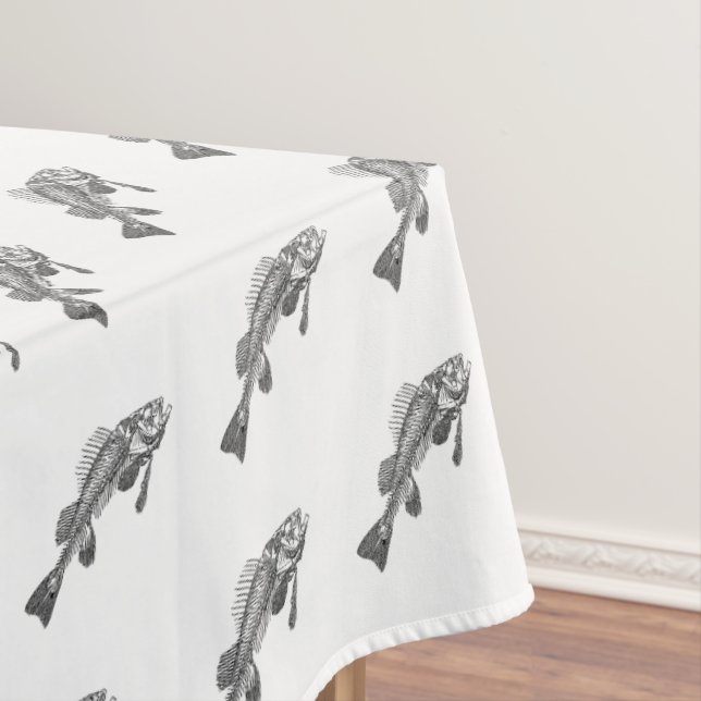 Fish skeleton tablecloth (In Situ)