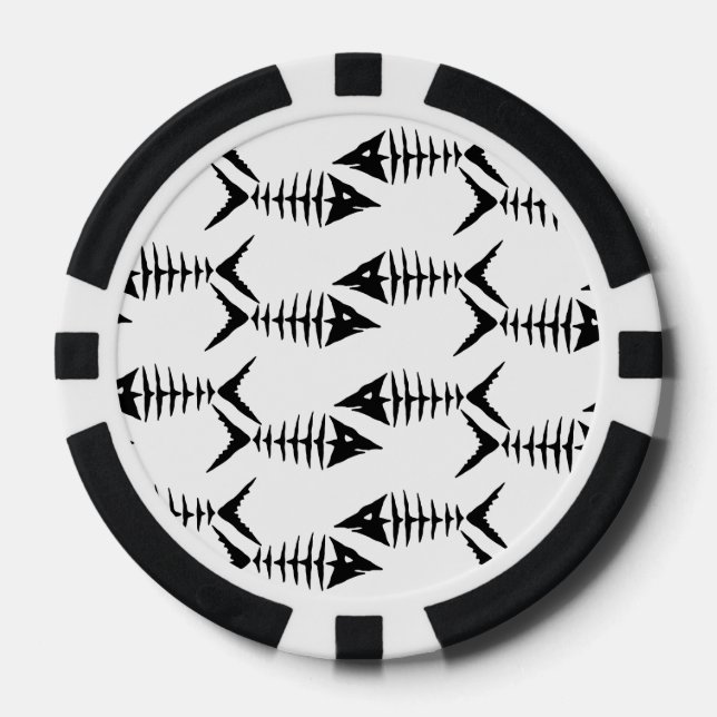 Fish Skeletons Poker Chips (Front)