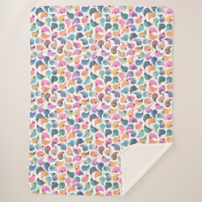 Fish Skin Watercolor Sherpa Blanket (Front)
