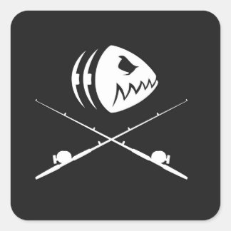 Fish Skull Design Square Sticker