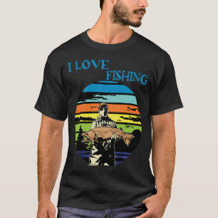 Fish Slayer Fishing Rod Dad Fisherman Cool Fathers T-Shirt