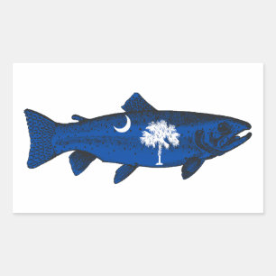Fish South Carolina Trout Rectangular Sticker