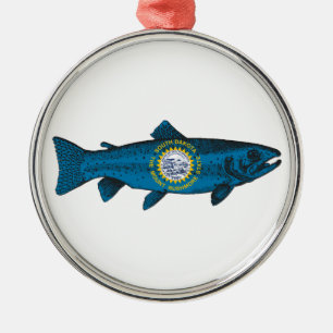 Fish South Dakota Trout Metal Tree Decoration