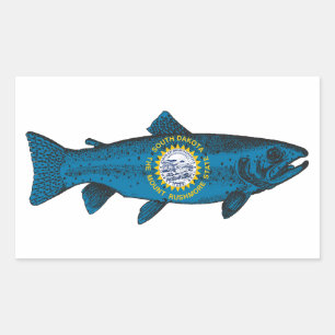 Fish South Dakota Trout Rectangular Sticker