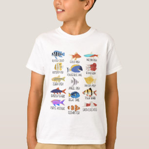 Fish Species Types Of Freshwater Fish Fisherkid T-Shirt