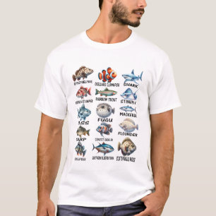 Fish Species Types Of Freshwater Fish Fisherman T-Shirt