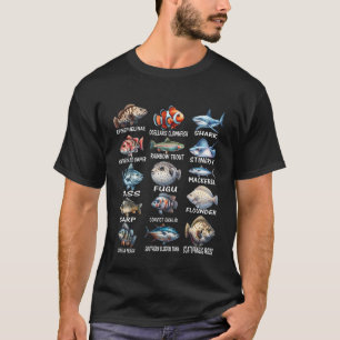 Fish Species Types Of Freshwater Fish Fisherman T-Shirt