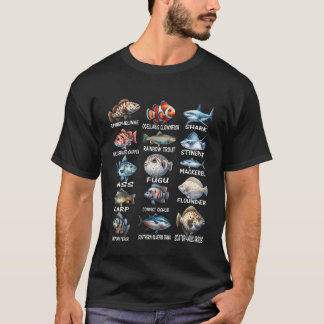 Fish Species Types Of Freshwater Fish Fisherman T-Shirt
