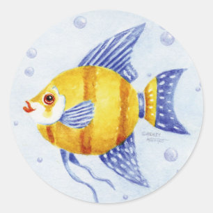 Fish Stickers Whimsical Angel Fish