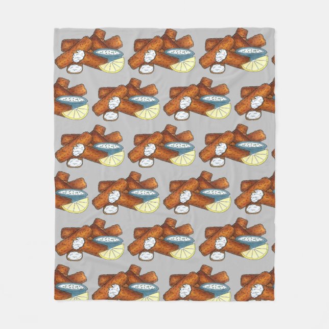 Fish Sticks Fishsticks Fish Fingers Tartar Sauce Fleece Blanket (Front)