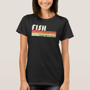 Fish Surname Retro Vintage 80s 90s Birthday Reunio T-Shirt