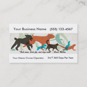 Fish Swim Birds Fly Dogs Walk Pet Sitter Business Card