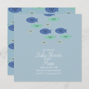 Fish Swimming Aquarium Baby Shower   Card