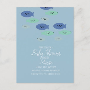 Fish Swimming Aquarium Baby Shower  Postcard