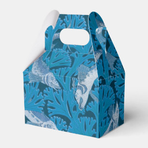 Fish Swimming Seaweed Coral Blue Vintage Classic Favour Box