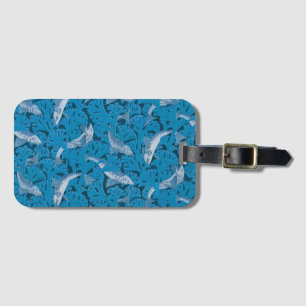 Fish Swimming Seaweed Coral Blue Vintage Classic Luggage Tag