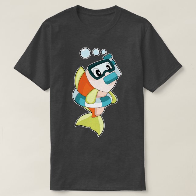 Fish Swimming Snorkel T-Shirt (Design Front)