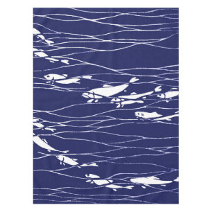 Fish Swimming Underwater Blue Tablecloth