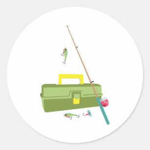 Fish & Tackle Box Classic Round Sticker