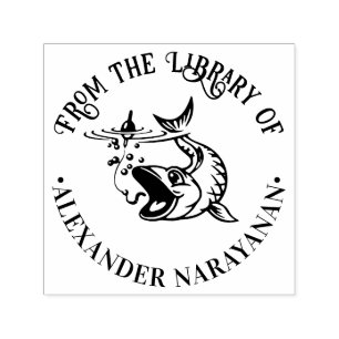 Fish Taking the Bait From the library of Book Name Self-inking Stamp