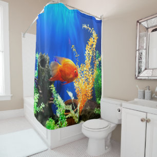 Fish tank aquarium shower curtain