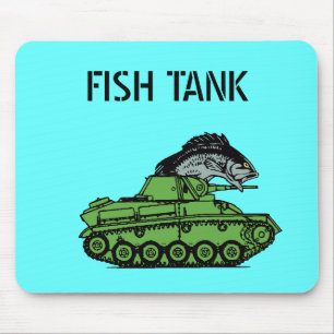Fish Tank - Fish driving an army tank Mouse Mat