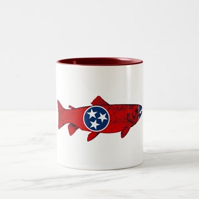 Fish Tennessee Trout Two-Tone Coffee Mug (Center)