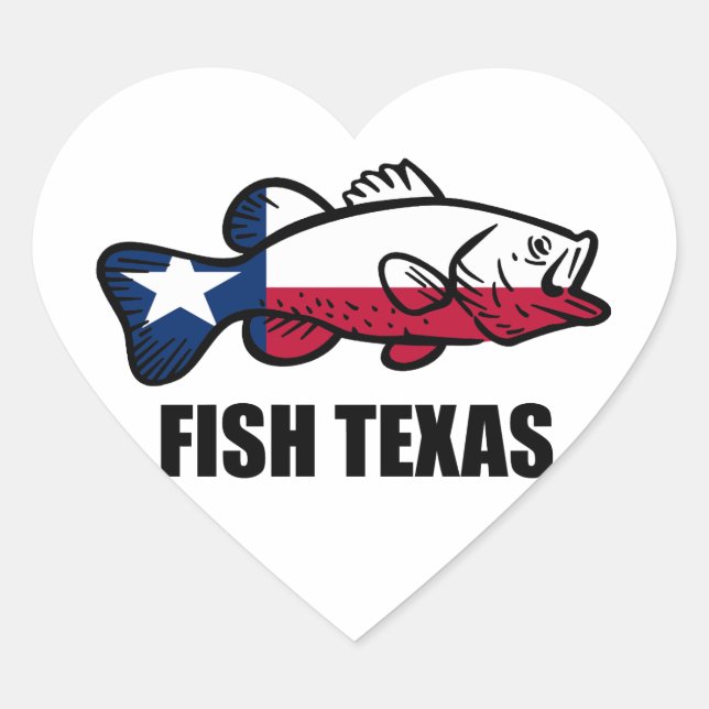 Fish Texas Heart Sticker (Front)