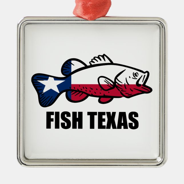 Fish Texas Metal Tree Decoration (Front)