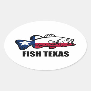 Fish Texas Oval Sticker