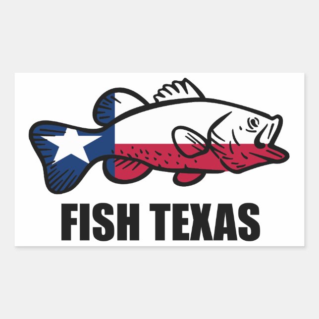 Fish Texas Rectangular Sticker (Front)