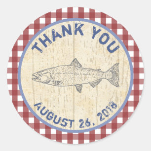 Fish thank you favour stickers for Fish Fry, Dinne