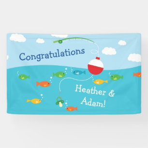Fish Theme Fishing Baby Shower for Fishermen Banner