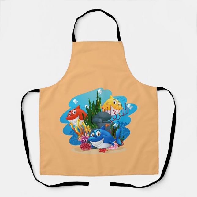 Fish-Themed Cooking Apron (Front)