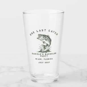 Fish Themed Custom Fishing Bachelor Party Glass