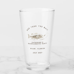 Fish Themed Custom Fishing Bachelorette Party Glass