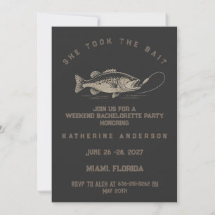 Fish Themed Custom Fishing Bachelorette Party Invitation