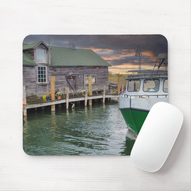 Fish Town Michigan Cabin Mouse Mat (With Mouse)