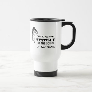 fish tremble at the sound of my name travel mug