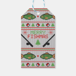 Fish Ugly Christmas Sweater Gift Tags