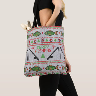 Fish Ugly Christmas Sweater Tote Bag