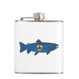 Fish Vermont Flag Trout Hip Flask
