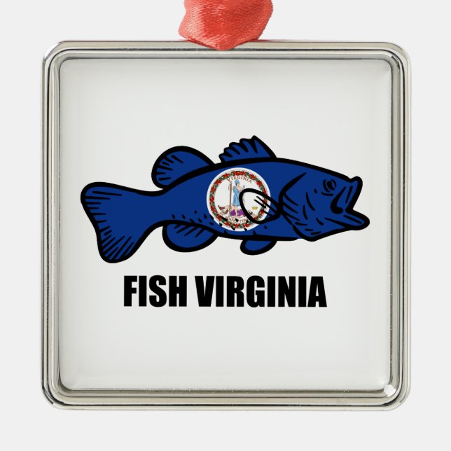 Fish Virginia Metal Tree Decoration (Front)