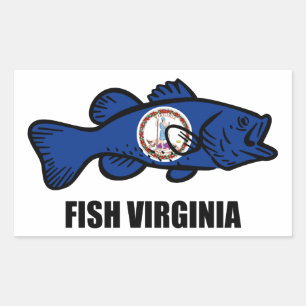 Fish Virginia Rectangular Sticker