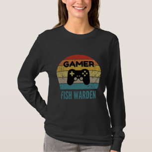 Fish Warden Vintage 60s 70s Gaming T-Shirt