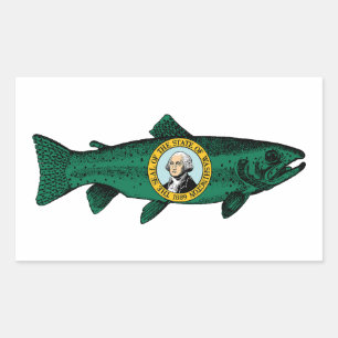 Fish Washington State Trout Rectangular Sticker