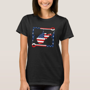 Fish West Virginia Fishing USA Flag Hook Fresh Wat T-Shirt