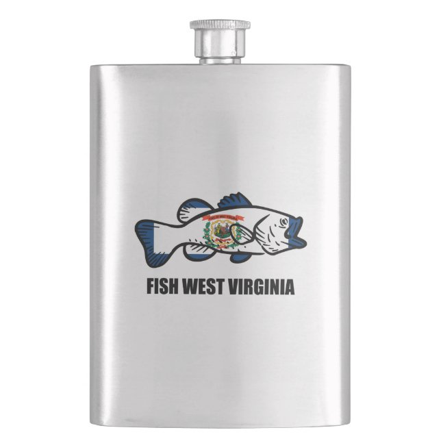 Fish West Virginia Hip Flask (Front)