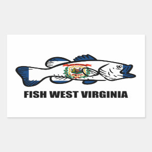Fish West Virginia Rectangular Sticker
